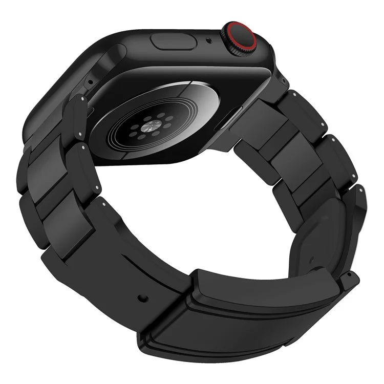 For Apple Watch Series 9 8 7 41mm / 6 5 4 SE (2023) SE (2022) SE 40mm / 3 2 1 38mm Stainless Steel+Rubber Strap