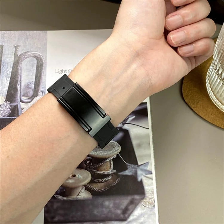 For Apple Watch Series 9 8 7 41mm / 6 5 4 SE (2023) SE (2022) SE 40mm / 3 2 1 38mm Stainless Steel+Rubber Strap