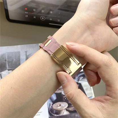 For Apple Watch Series 9 8 7 41mm / 6 5 4 SE (2023) SE (2022) SE 40mm / 3 2 1 38mm Stainless Steel+Rubber Strap