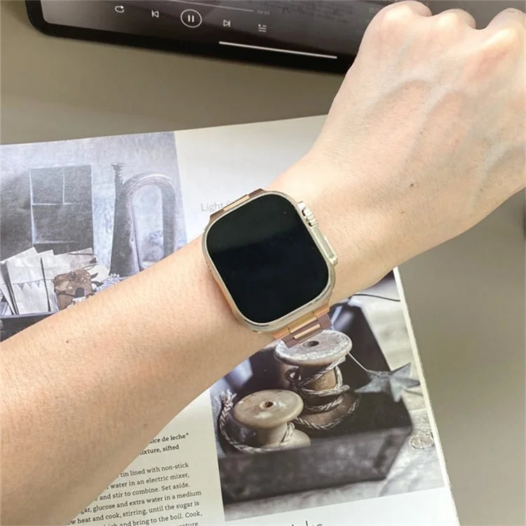 For Apple Watch Series 9 8 7 41mm / 6 5 4 SE (2023) SE (2022) SE 40mm / 3 2 1 38mm Stainless Steel+Rubber Strap