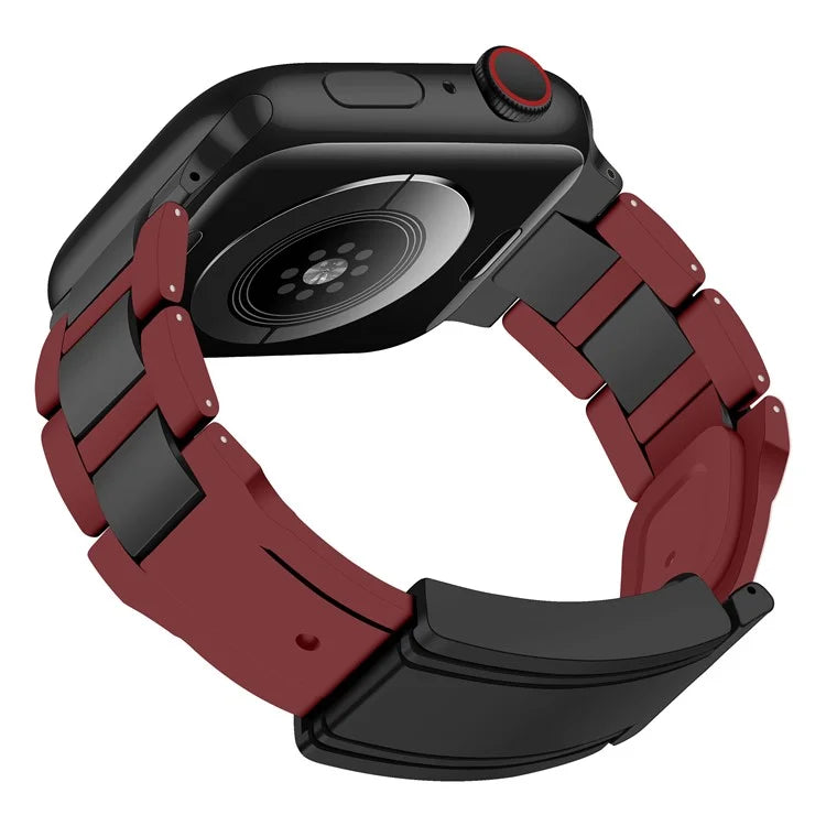 For Apple Watch Series 9 8 7 41mm / 6 5 4 SE (2023) SE (2022) SE 40mm / 3 2 1 38mm Stainless Steel+Rubber Strap