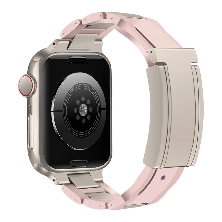 For Apple Watch Series 9 8 7 41mm / 6 5 4 SE (2023) SE (2022) SE 40mm / 3 2 1 38mm Stainless Steel+Rubber Strap