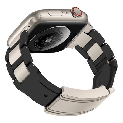For Apple Watch Series 9 8 7 41mm / 6 5 4 SE (2023) SE (2022) SE 40mm / 3 2 1 38mm Stainless Steel+Rubber Strap