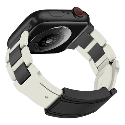 For Apple Watch Series 9 8 7 41mm / 6 5 4 SE (2023) SE (2022) SE 40mm / 3 2 1 38mm Stainless Steel+Rubber Strap