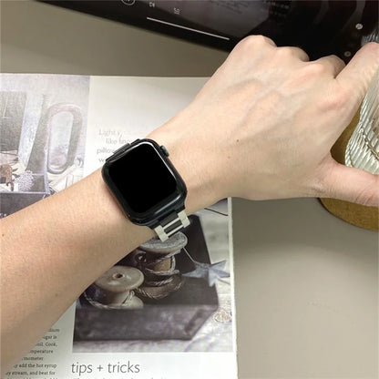 For Apple Watch Series 9 8 7 41mm / 6 5 4 SE (2023) SE (2022) SE 40mm / 3 2 1 38mm Stainless Steel+Rubber Strap