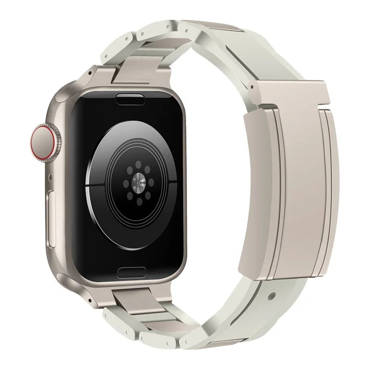For Apple Watch Series 9 8 7 41mm / 6 5 4 SE (2023) SE (2022) SE 40mm / 3 2 1 38mm Stainless Steel+Rubber Strap