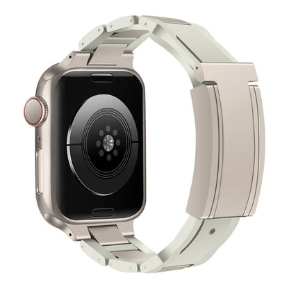 For Apple Watch Series 9 8 7 41mm / 6 5 4 SE (2023) SE (2022) SE 40mm / 3 2 1 38mm Stainless Steel+Rubber Strap