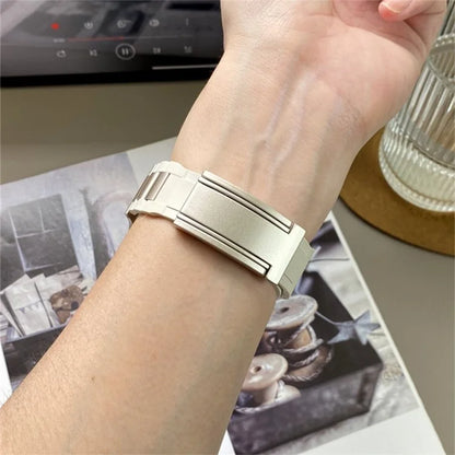 For Apple Watch Series 9 8 7 41mm / 6 5 4 SE (2023) SE (2022) SE 40mm / 3 2 1 38mm Stainless Steel+Rubber Strap