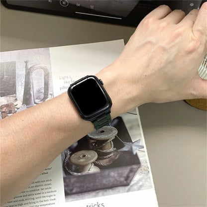For Apple Watch Series 9 8 7 41mm / 6 5 4 SE (2023) SE (2022) SE 40mm / 3 2 1 38mm Stainless Steel+Rubber Strap