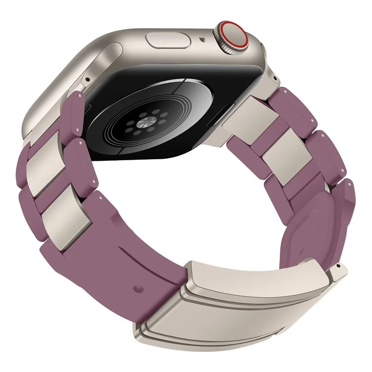 For Apple Watch Series 9 8 7 41mm / 6 5 4 SE (2023) SE (2022) SE 40mm / 3 2 1 38mm Stainless Steel+Rubber Strap