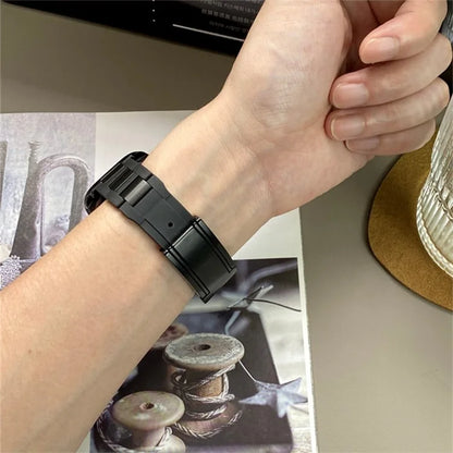 For Apple Watch Ultra 2 Ultra 49mm / 9 8 7 45mm / 6 5 4 SE (2022) SE (2023) SE 44mm / 3 2 1 42mm Stainless Steel+Rubber Strap
