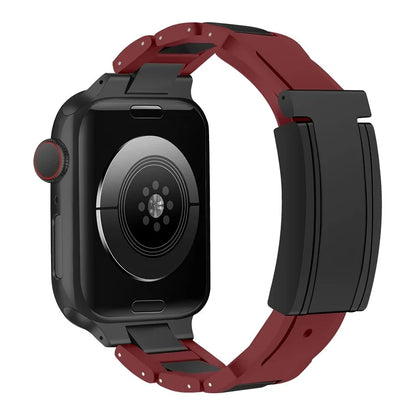 For Apple Watch Ultra 2 Ultra 49mm / 9 8 7 45mm / 6 5 4 SE (2022) SE (2023) SE 44mm / 3 2 1 42mm Stainless Steel+Rubber Strap
