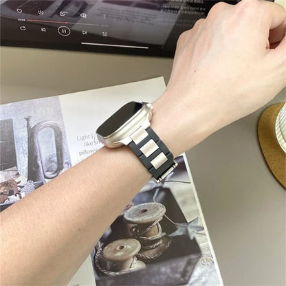 For Apple Watch Ultra 2 Ultra 49mm / 9 8 7 45mm / 6 5 4 SE (2022) SE (2023) SE 44mm / 3 2 1 42mm Stainless Steel+Rubber Strap