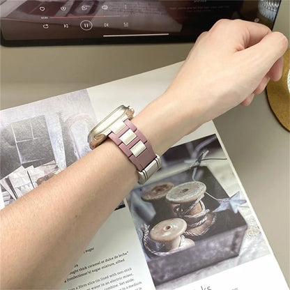 For Apple Watch Ultra 2 Ultra 49mm / 9 8 7 45mm / 6 5 4 SE (2022) SE (2023) SE 44mm / 3 2 1 42mm Stainless Steel+Rubber Strap