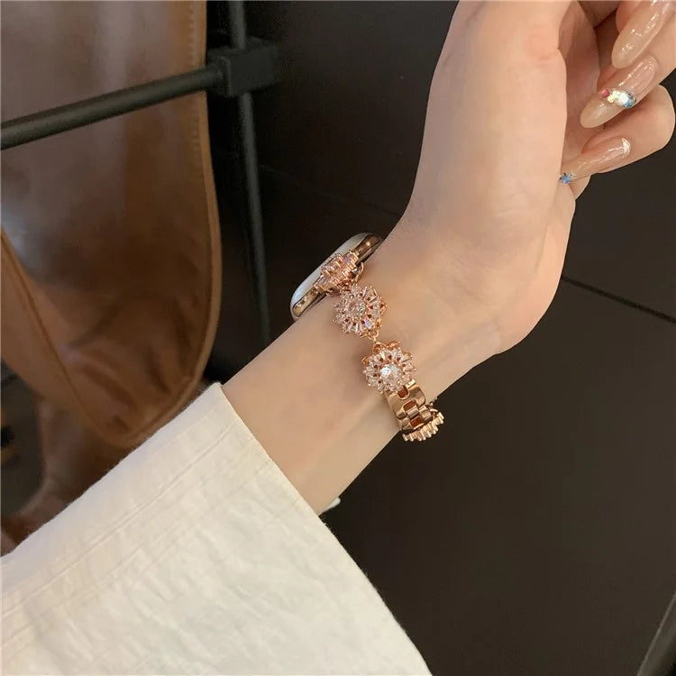 For Apple Watch Series 9 8 7 41mm / 6 5 4 SE (2022) SE (2023) SE 40mm / 3 2 1 38mm Zircon Wrist Strap