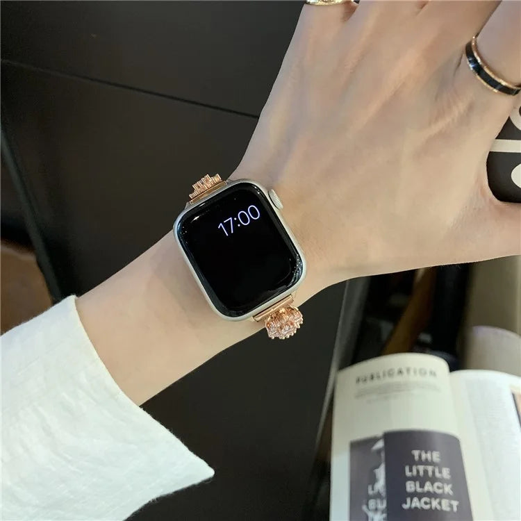For Apple Watch Series 9 8 7 41mm / 6 5 4 SE (2022) SE (2023) SE 40mm / 3 2 1 38mm Zircon Wrist Strap