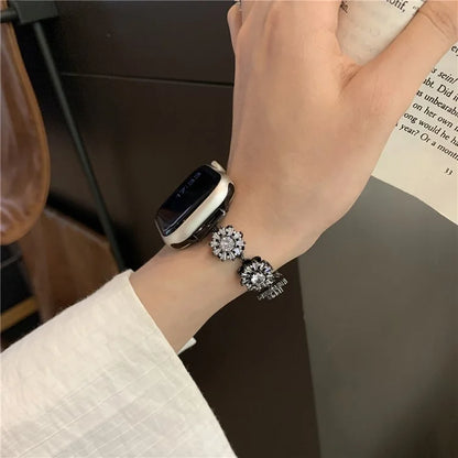 For Apple Watch Series 9 8 7 41mm / 6 5 4 SE (2022) SE (2023) SE 40mm / 3 2 1 38mm Zircon Wrist Strap