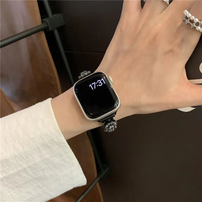 For Apple Watch Series 9 8 7 41mm / 6 5 4 SE (2022) SE (2023) SE 40mm / 3 2 1 38mm Zircon Wrist Strap