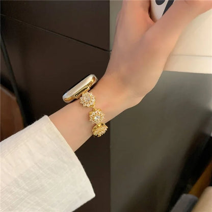 For Apple Watch Series 9 8 7 41mm / 6 5 4 SE (2022) SE (2023) SE 40mm / 3 2 1 38mm Zircon Wrist Strap