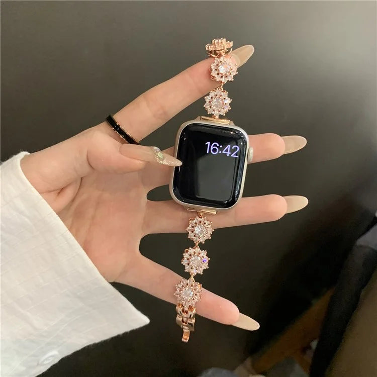 For Apple Watch Ultra 2 Ultra 49mm / Series 9 8 7 45mm / 6 5 4 SE (2022) SE (2023) SE 44mm / 3 2 1 42mm Zircon Wrist Band