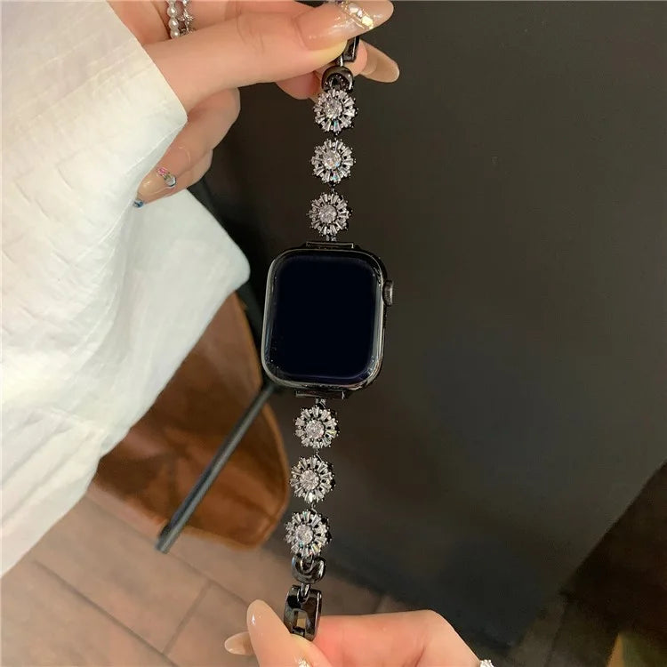 For Apple Watch Ultra 2 Ultra 49mm / Series 9 8 7 45mm / 6 5 4 SE (2022) SE (2023) SE 44mm / 3 2 1 42mm Zircon Wrist Band