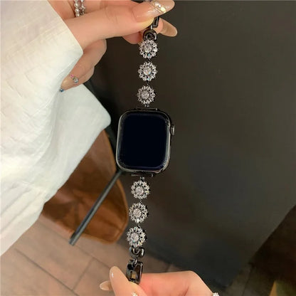 For Apple Watch Ultra 2 Ultra 49mm / Series 9 8 7 45mm / 6 5 4 SE (2022) SE (2023) SE 44mm / 3 2 1 42mm Zircon Wrist Band