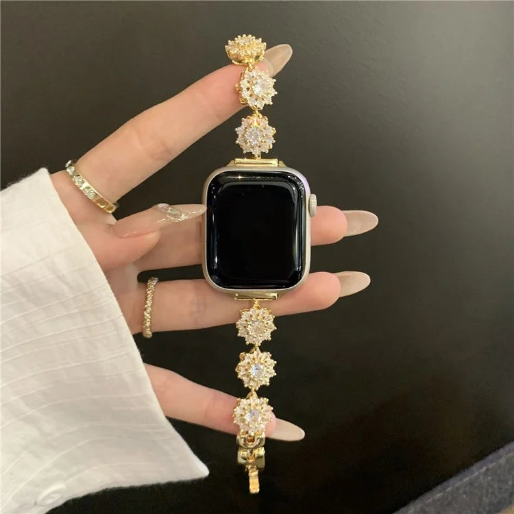 For Apple Watch Ultra 2 Ultra 49mm / Series 9 8 7 45mm / 6 5 4 SE (2022) SE (2023) SE 44mm / 3 2 1 42mm Zircon Wrist Band