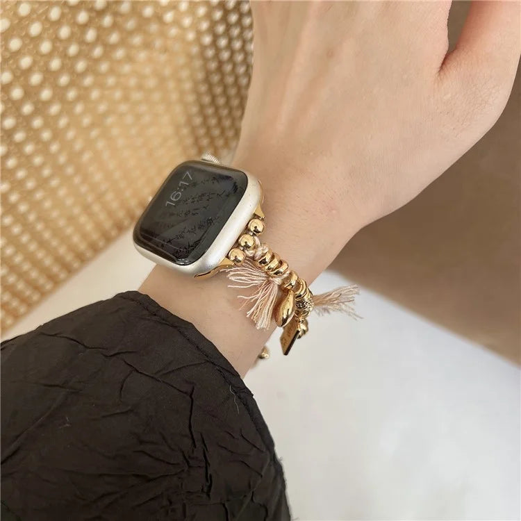 For Apple Watch Ultra 2 Ultra 49mm / Series 9 8 7 45mm / 6 5 4 SE (2023) SE (2022) SE 44mm / 3 2 1 42mm Peace Lock Pendant Woven Rope Strap