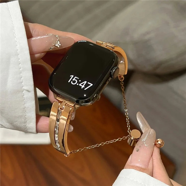For Apple Watch Series 9 8 7 41mm / 6 5 4 SE (2023) SE (2022) SE 40mm / 3 2 1 38mm Wristband Alloy Bangle Bracelet