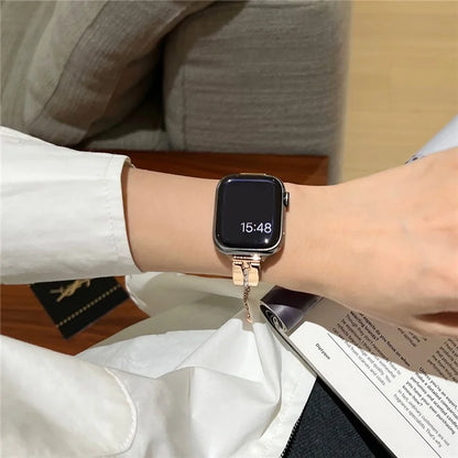 For Apple Watch Series 9 8 7 41mm / 6 5 4 SE (2023) SE (2022) SE 40mm / 3 2 1 38mm Wristband Alloy Bangle Bracelet