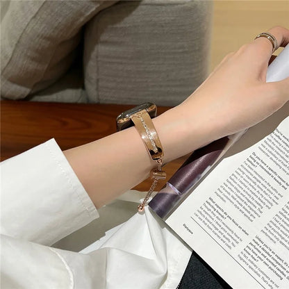 For Apple Watch Series 9 8 7 41mm / 6 5 4 SE (2023) SE (2022) SE 40mm / 3 2 1 38mm Wristband Alloy Bangle Bracelet