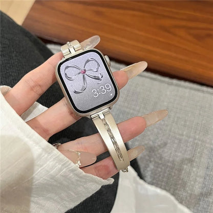 For Apple Watch Series 9 8 7 41mm / 6 5 4 SE (2023) SE (2022) SE 40mm / 3 2 1 38mm Wristband Alloy Bangle Bracelet