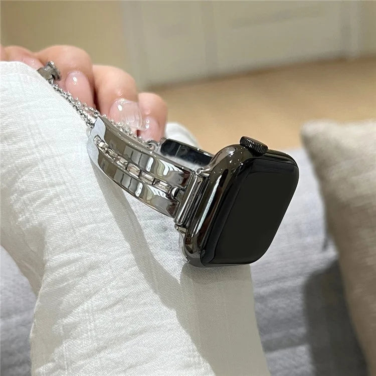 For Apple Watch Ultra 2 Ultra 49mm / 9 8 7 45mm / 6 5 4 SE (2023) SE (2022) SE 44mm / 3 2 1 42mm Watch Jewelry Band Alloy Bracelet