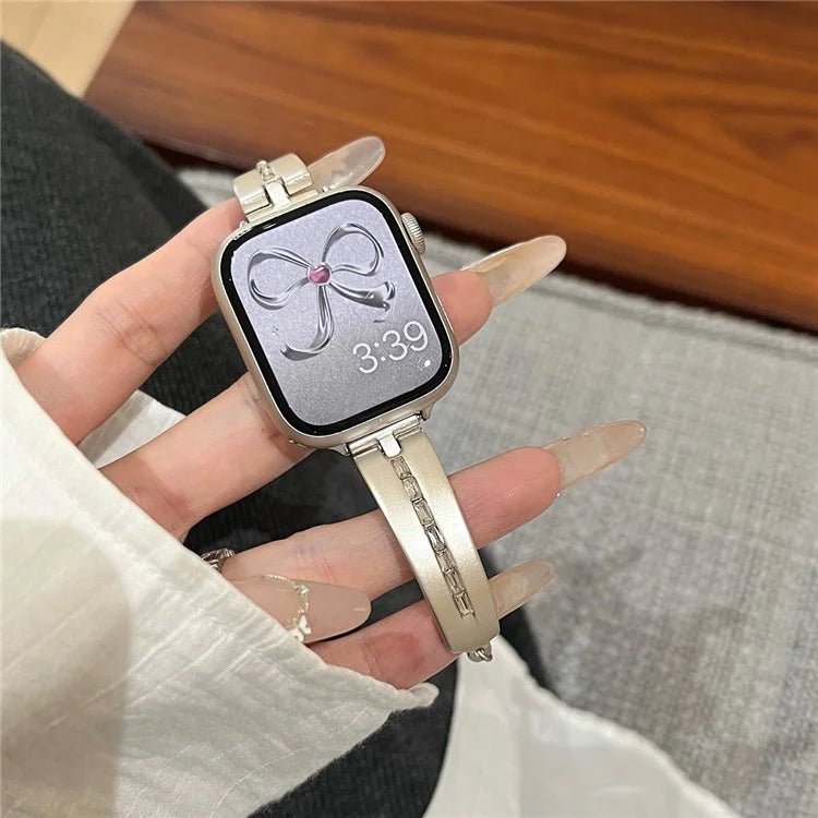 For Apple Watch Ultra 2 Ultra 49mm / 9 8 7 45mm / 6 5 4 SE (2023) SE (2022) SE 44mm / 3 2 1 42mm Watch Jewelry Band Alloy Bracelet