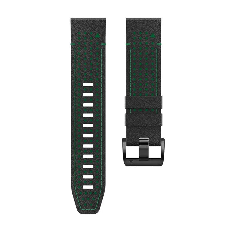 For Garmin Fenix 7 / 7 Pro Watch Strap 22mm Leather + Silicone Watch Band