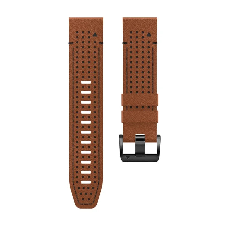 For Garmin Fenix 7 / 7 Pro Watch Strap 22mm Leather + Silicone Watch Band