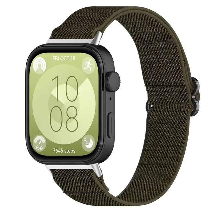 For Huawei Watch Fit 3 Nylon Strap Stretchy Solo Loop Sport Watch Bands