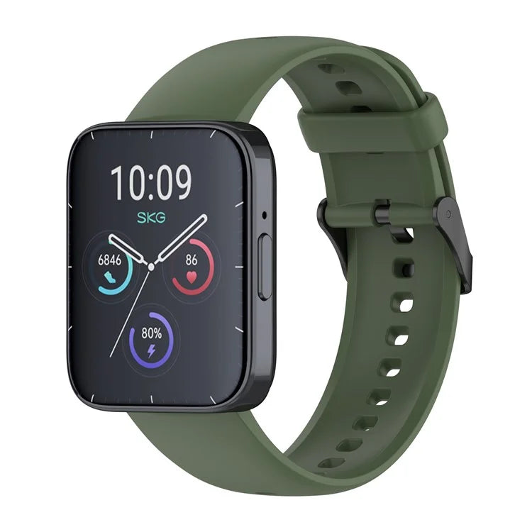 For SKG V9 / V9 Pro / Huami Amazfit Bip 5 / Bip 5 Unity Watch Strap Liquid Silicone Band Replacement
