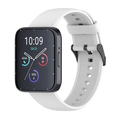 For SKG V9 / V9 Pro / Huami Amazfit Bip 5 / Bip 5 Unity Watch Strap Liquid Silicone Band Replacement