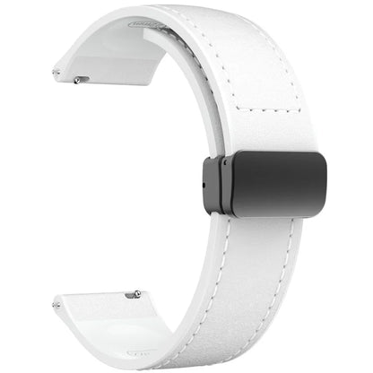 For Huawei Watch GT 3 42mm / GT 3 Pro 43mm Watch Band 20mm Leather Coated Silicone Strap with Magnetic Buckle