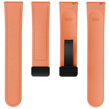 For Huawei Watch GT 3 42mm / GT 3 Pro 43mm Watch Band 20mm Leather Coated Silicone Strap with Magnetic Buckle