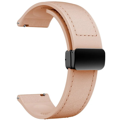 For Huawei Watch GT 3 42mm / GT 3 Pro 43mm Watch Band 20mm Leather Coated Silicone Strap with Magnetic Buckle
