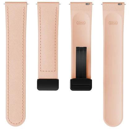 For Huawei Watch GT 3 42mm / GT 3 Pro 43mm Watch Band 20mm Leather Coated Silicone Strap with Magnetic Buckle