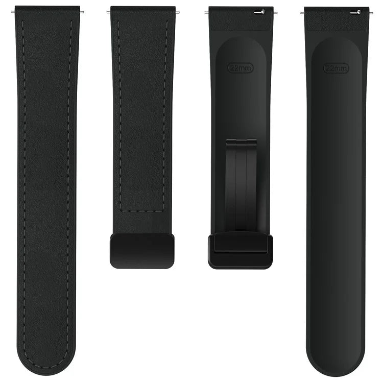 For Huawei Watch GT 3 42mm / GT 3 Pro 43mm Watch Band 20mm Leather Coated Silicone Strap with Magnetic Buckle