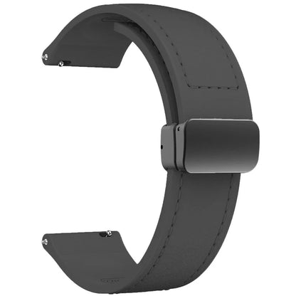 For Huawei Watch GT 3 42mm / GT 3 Pro 43mm Watch Band 20mm Leather Coated Silicone Strap with Magnetic Buckle