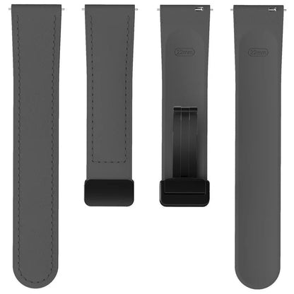 For Huawei Watch GT 3 42mm / GT 3 Pro 43mm Watch Band 20mm Leather Coated Silicone Strap with Magnetic Buckle