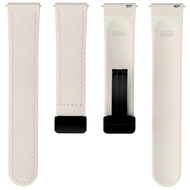 For Huawei Watch GT 3 42mm / GT 3 Pro 43mm Watch Band 20mm Leather Coated Silicone Strap with Magnetic Buckle