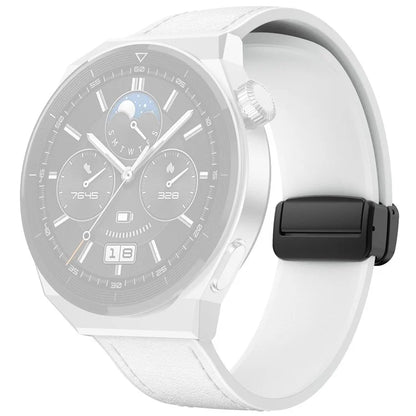 For Huawei Watch 4 / 4 Pro / GT 4 46mm Watch Strap 22mm Magnetic Leather Coated Silicone Band