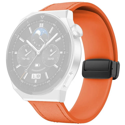 For Huawei Watch 4 / 4 Pro / GT 4 46mm Watch Strap 22mm Magnetic Leather Coated Silicone Band