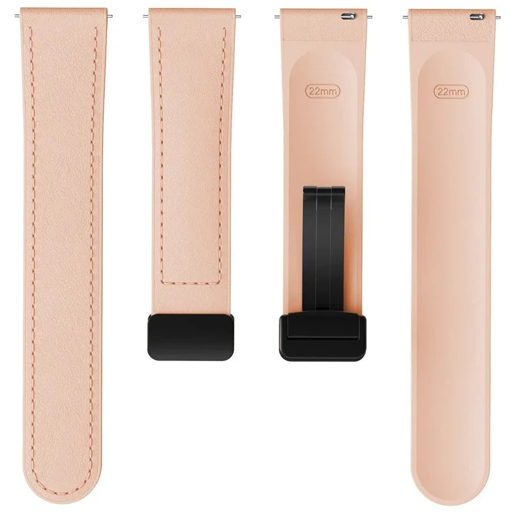 For Huawei Watch 4 / 4 Pro / GT 4 46mm Watch Strap 22mm Magnetic Leather Coated Silicone Band